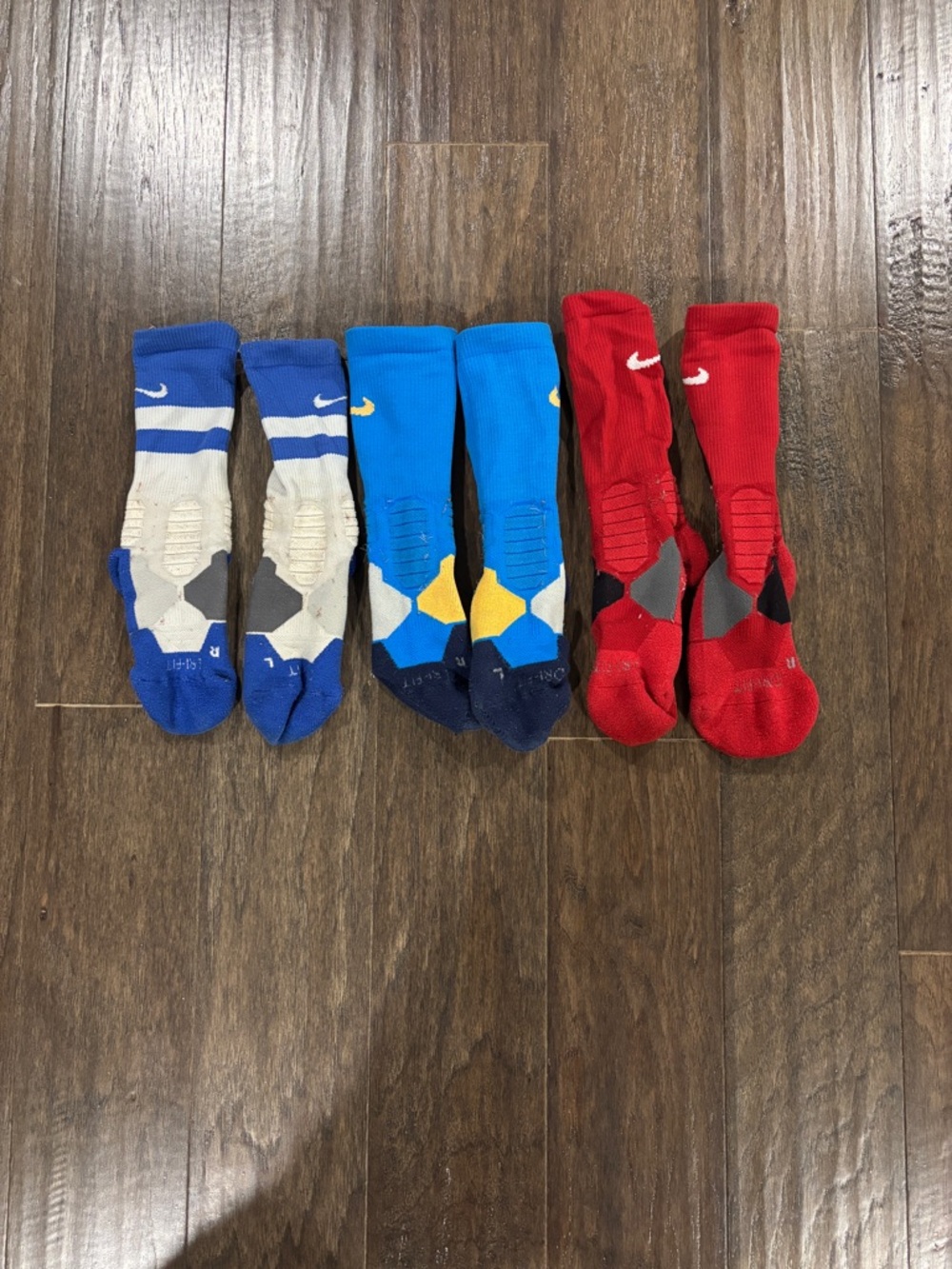 Nike Youth Crew Socks - Blue & Red - 3Y-5Y